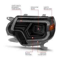 Anzo USA - Anzo USA 111556 Projector Headlight Set for 12-15 Toyota Tacoma - Image 4
